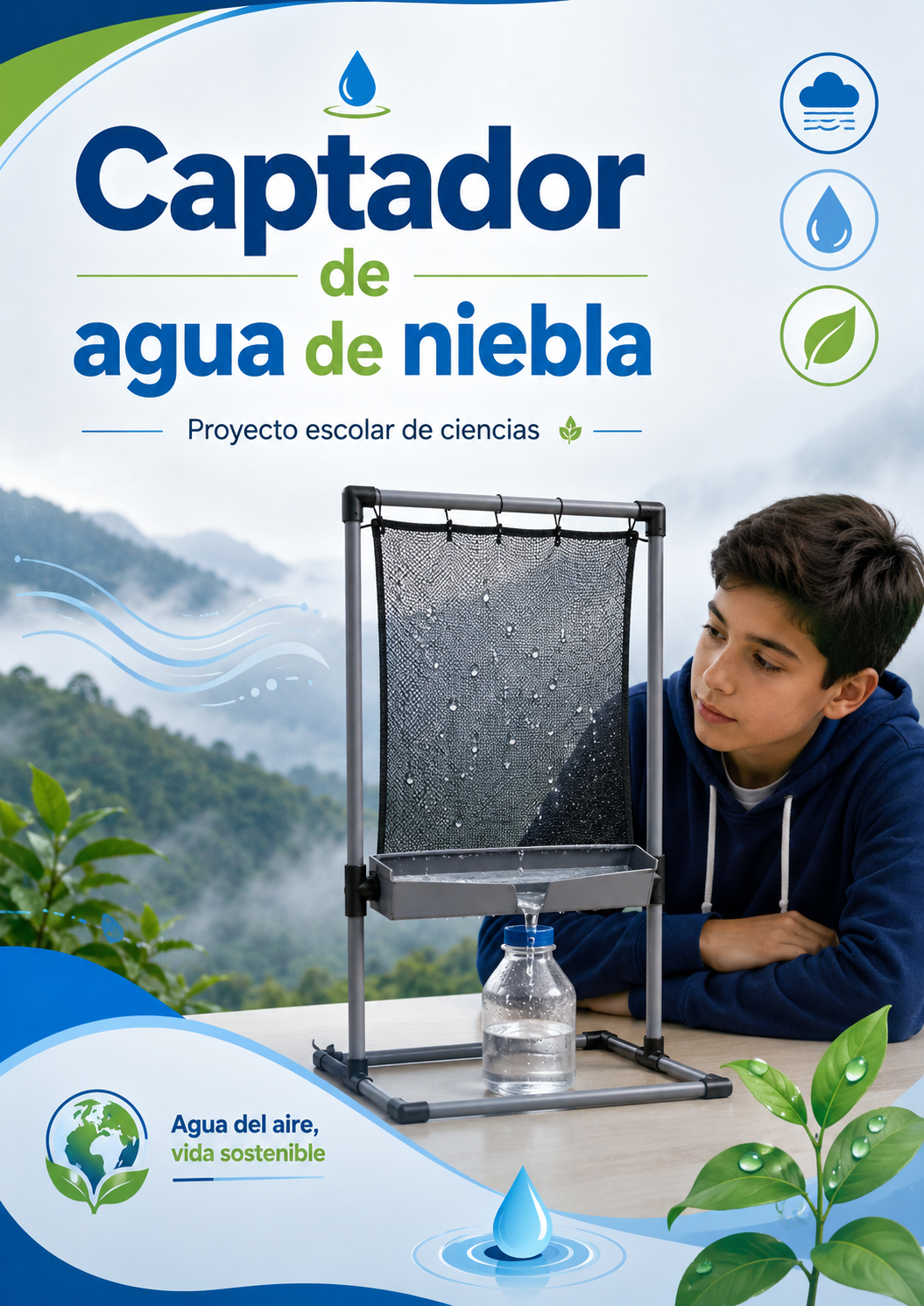 Captador de Agua de Niebla escolar