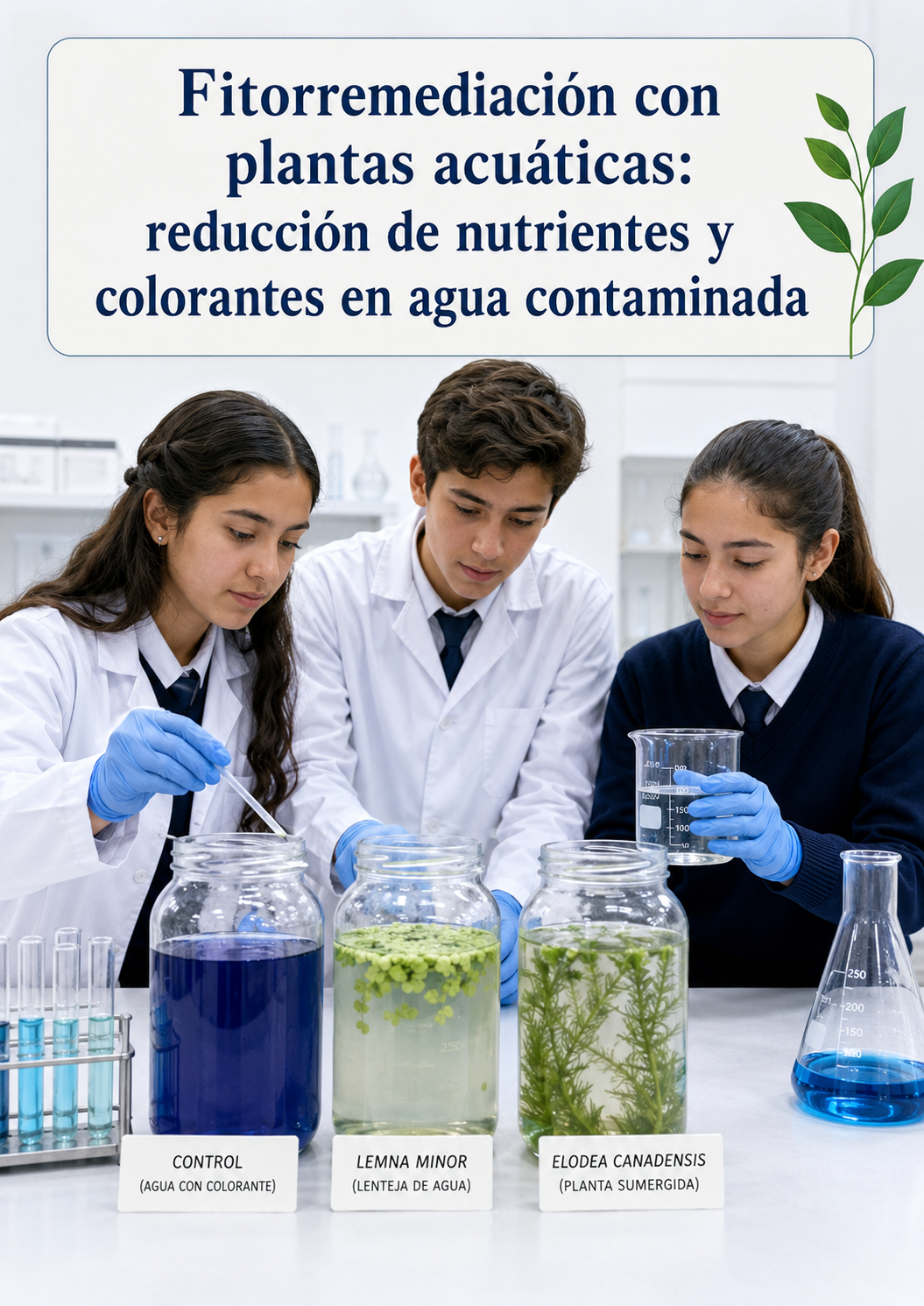Fitorremediación con plantas acuáticas: reducción de nutrientes y colorantes en agua contaminada