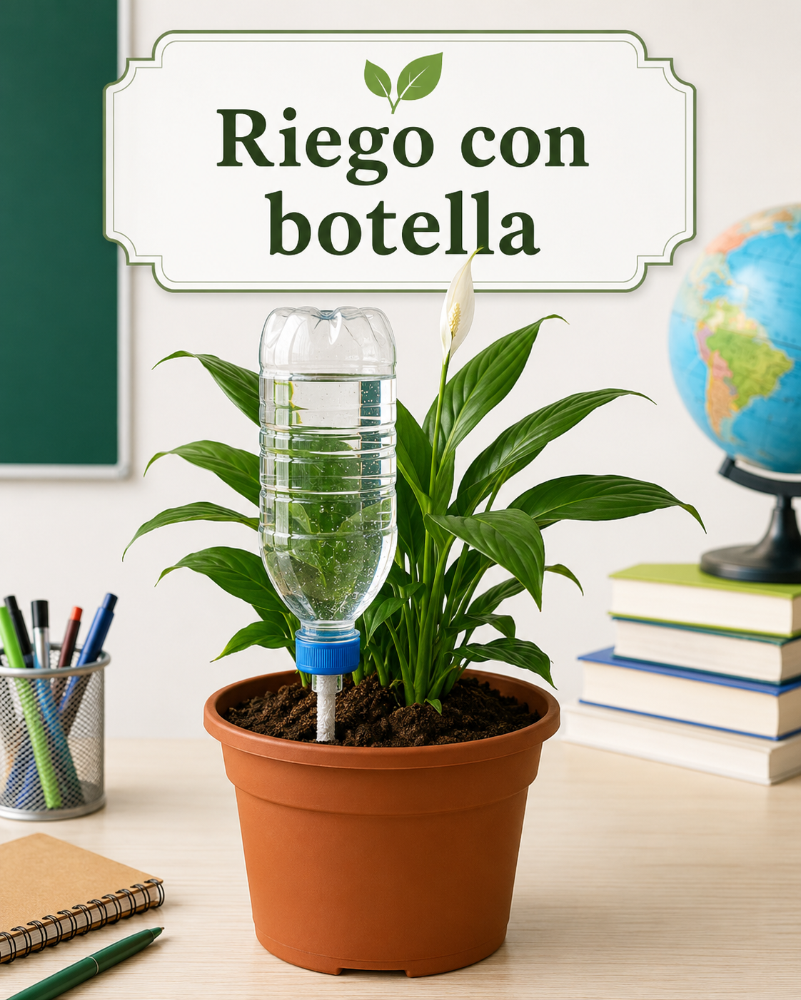 Riego eficiente con botella reciclada: sistema de autorriego para macetas