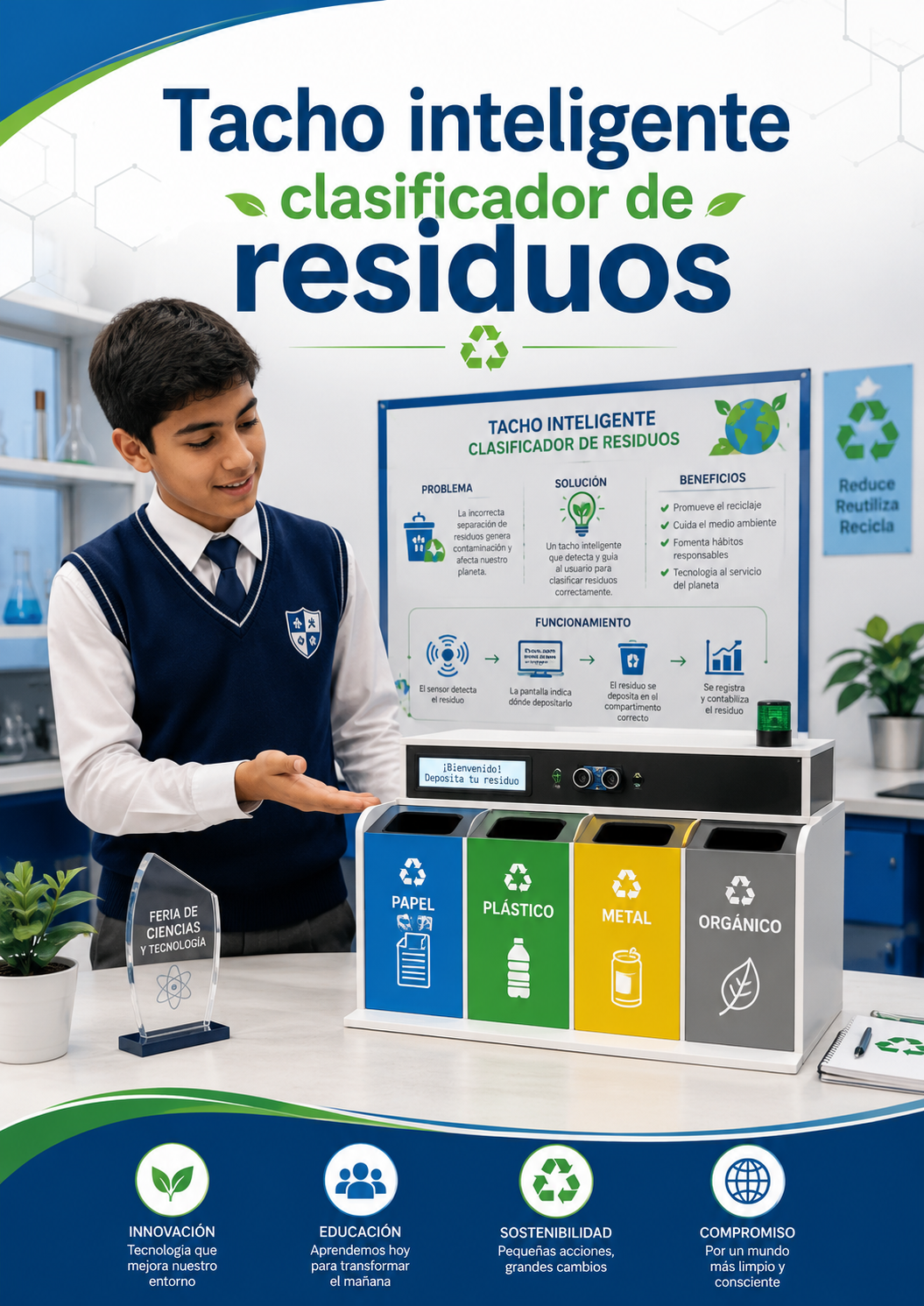 Tacho inteligente clasificador de residuos